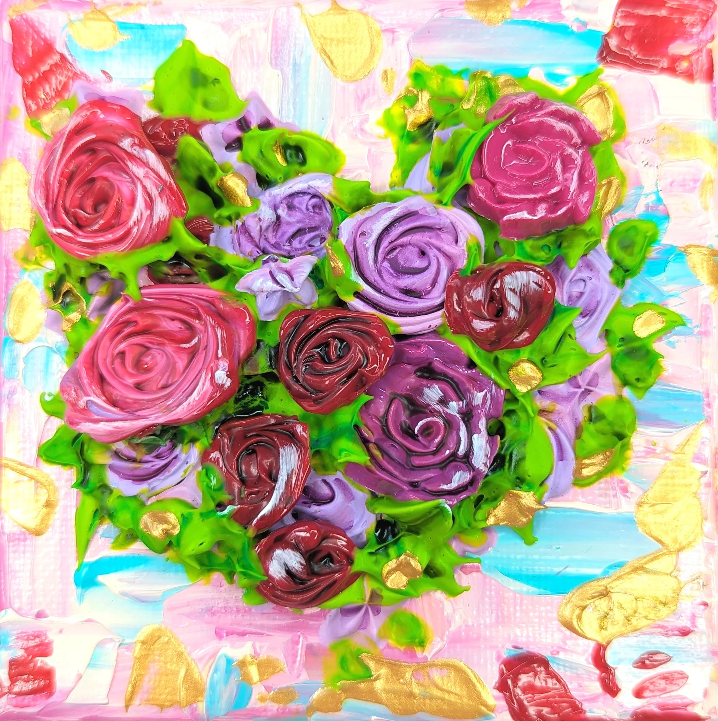 Floral bouquet on canvas: Blossom of love