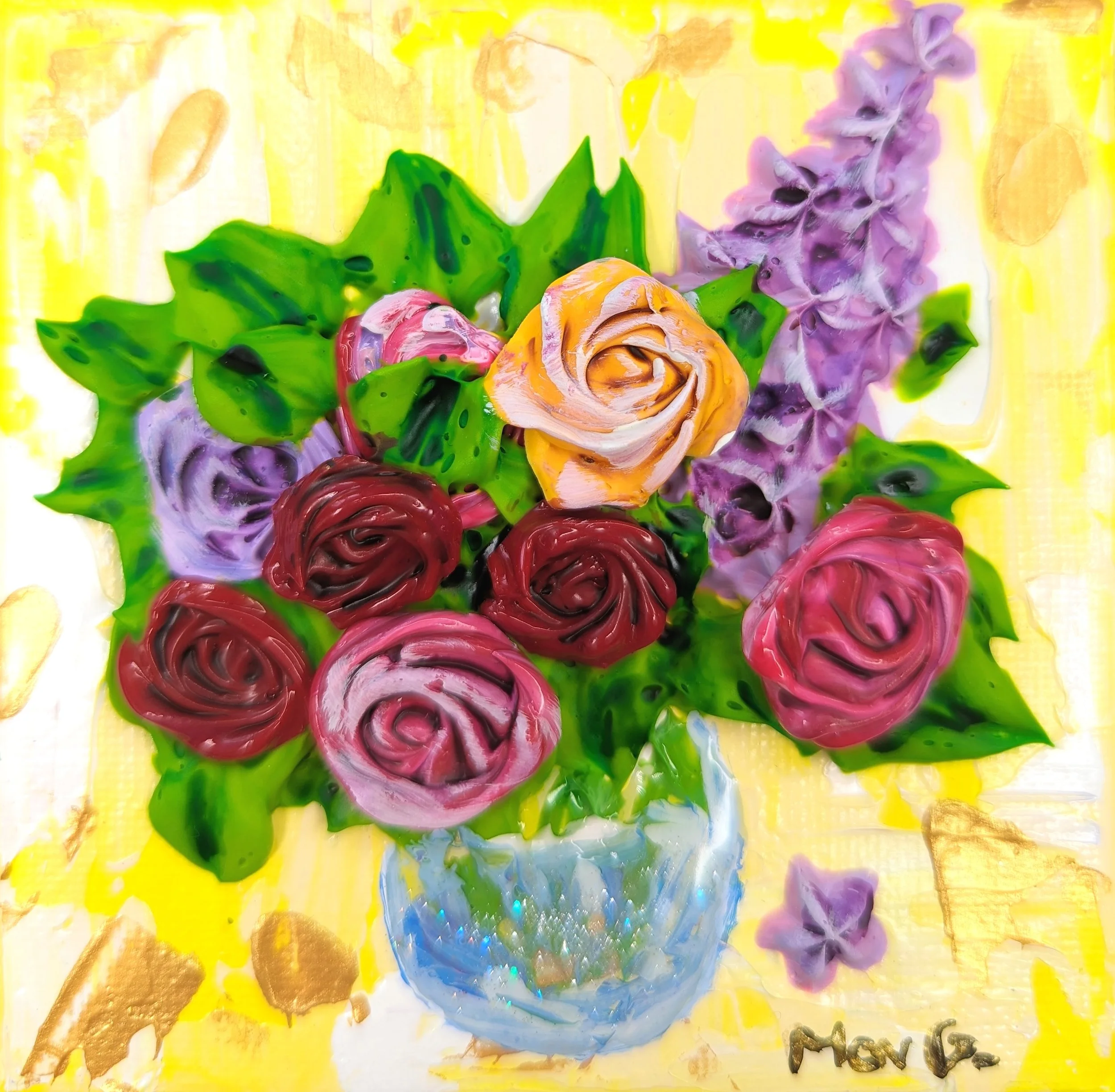 Floral bouquet on canvas: Radiant Bliss