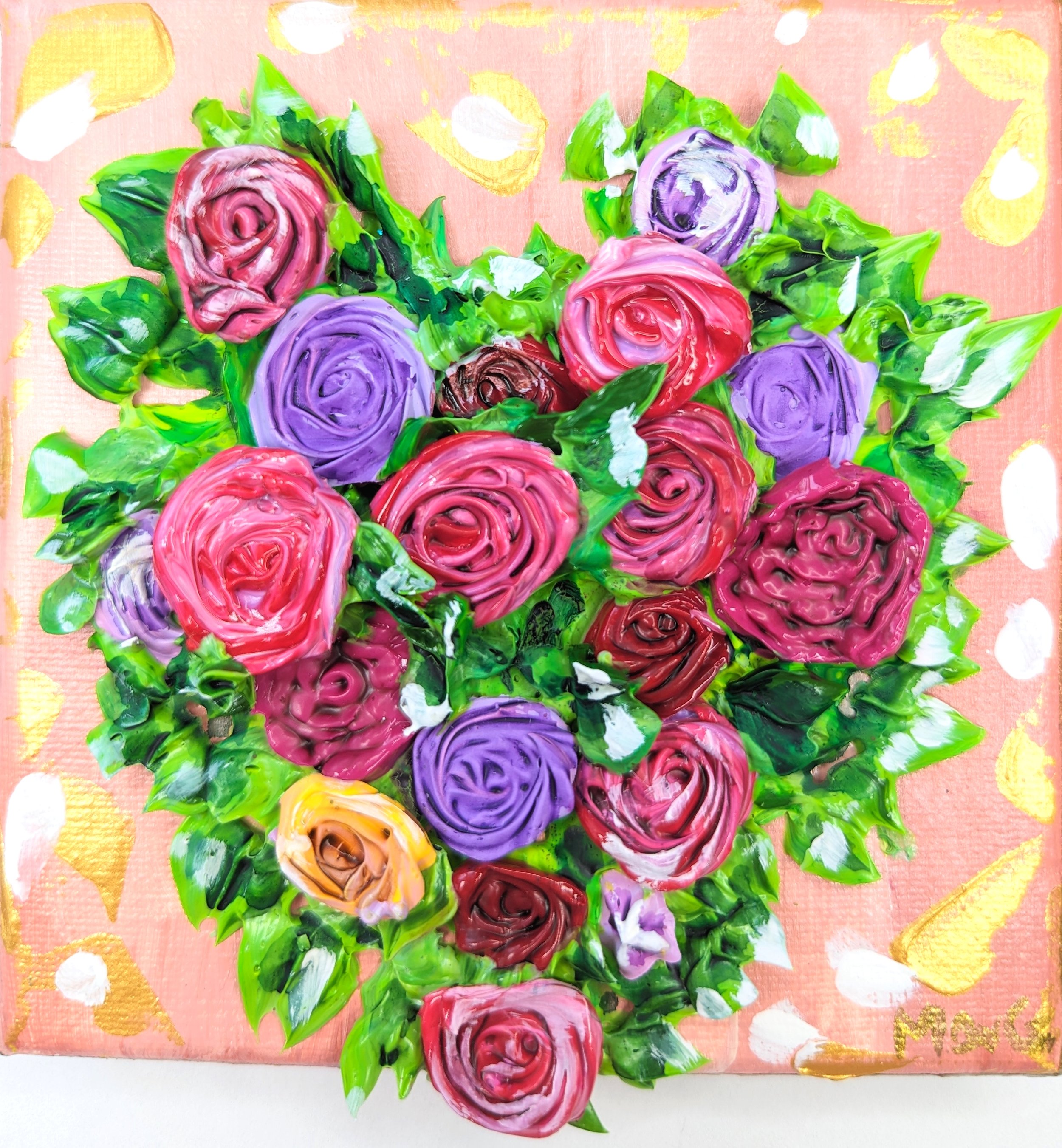Floral bouquet on canvas: Flowery Heart