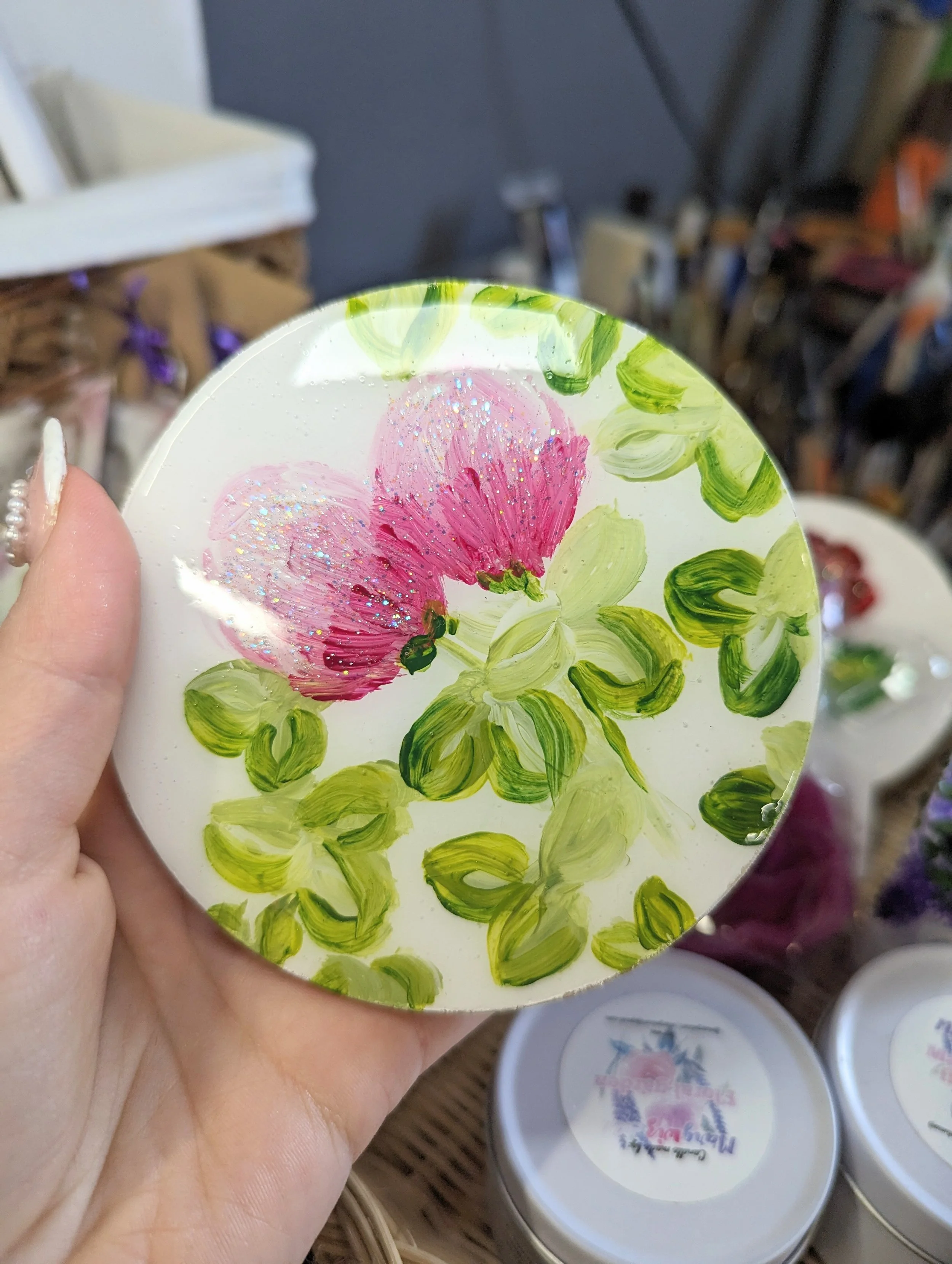 Photo of artist's products.