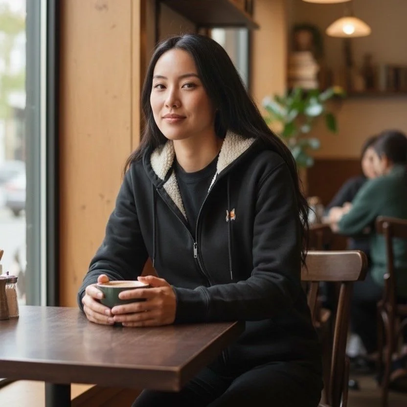 Hoodie zippé à capuche Teddy Fox – Doublure Sherpa écru