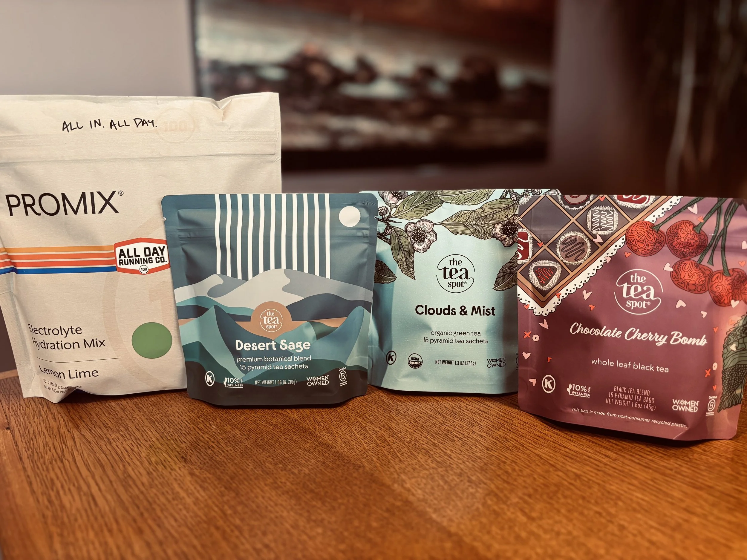 Delicious organic tea and electrolytes.