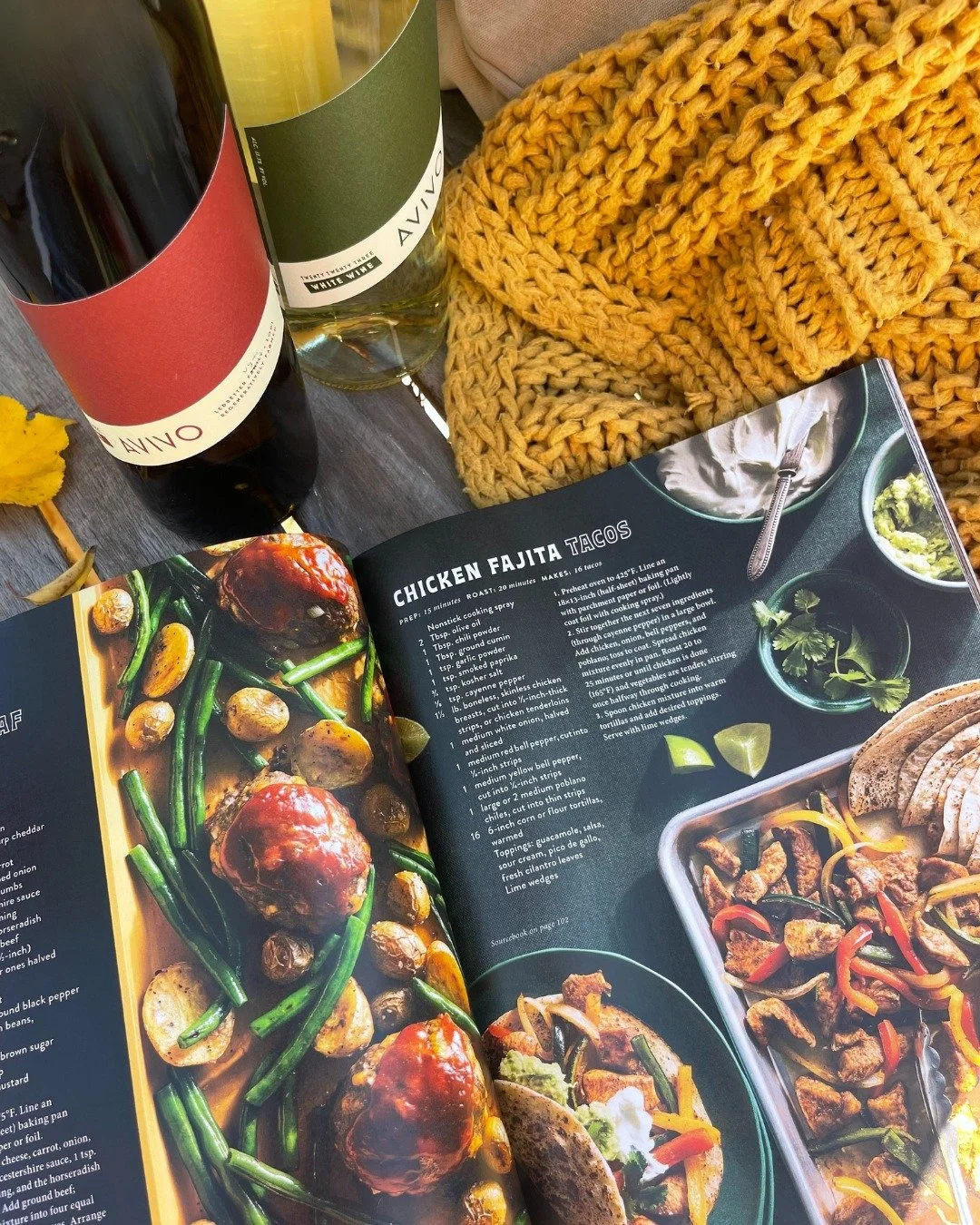 Cooler weather and savory meals.  With AVIVO, evenings are simple and delicious. Our wines pair effortlessly with flavorful dishes, like seasoned chicken fajitas.