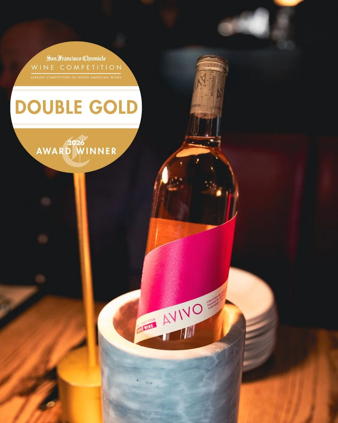 Our 2024 AVIVO Ros&eacute; has been awarded Double Gold from the largest competition of North American wines, thank you @sfchronwinecomp!