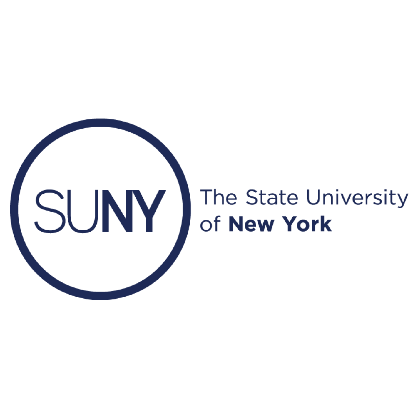 Logo of SUNY, State University of New York, with the university's name written in text.