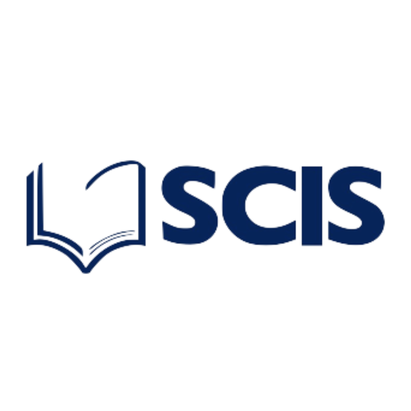 SCS logo with an open book icon next to the initials 'SCS' in navy blue.