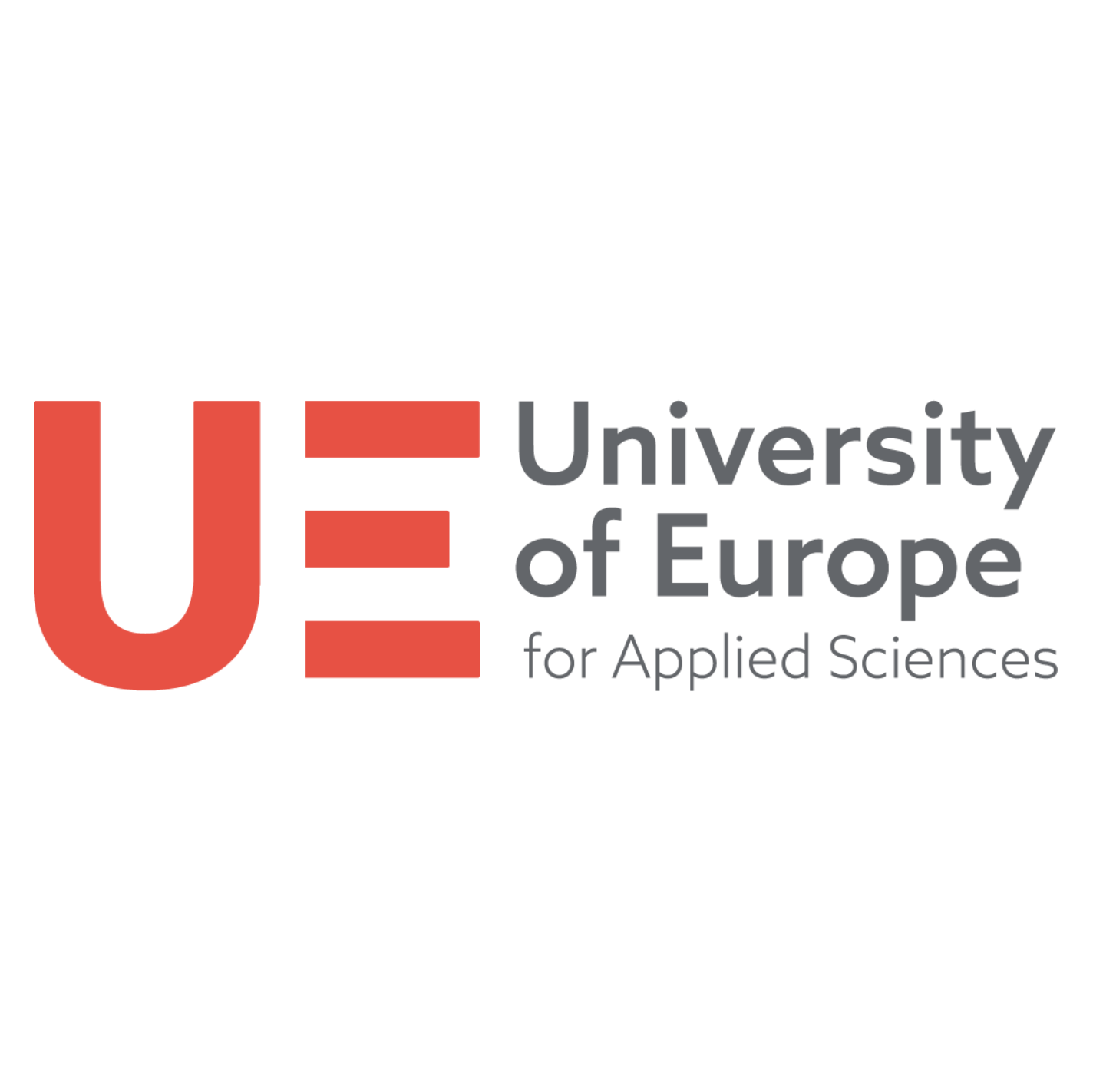 Logo of University of Europe for Applied Sciences featuring a large red U and three red horizontal lines, with black text that reads "University of Europe for Applied Sciences".