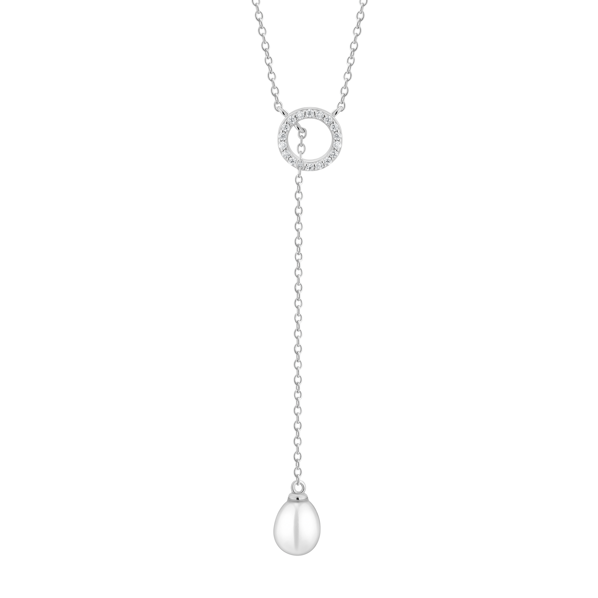 Eco-Luxe Pearl & Zirconia Drop Pendant