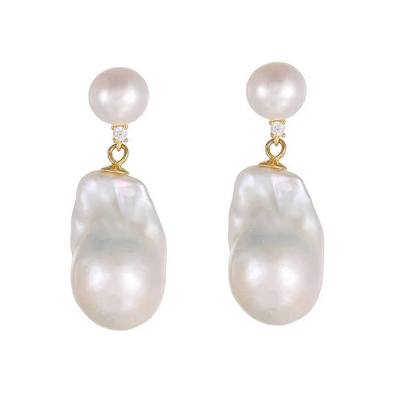 Baroque Freshwater Pearl Drop Earrings