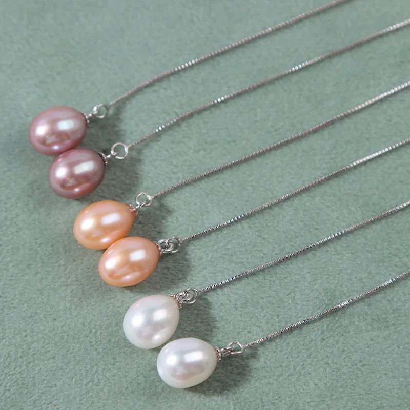 Recycled Silver Threader Pearl Earrings