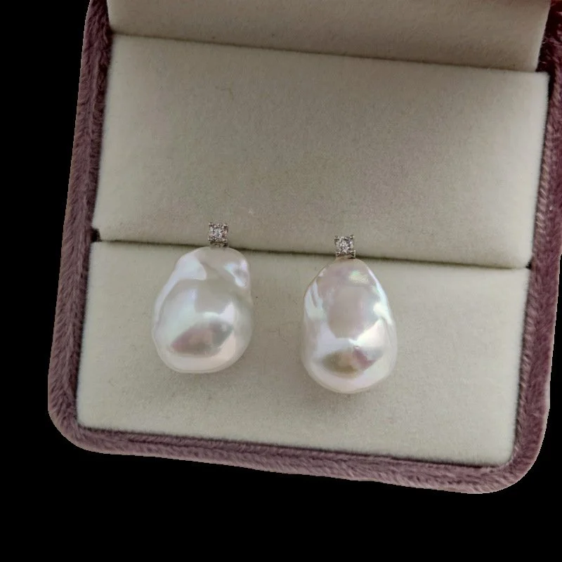 Eco-Friendly Freshwater Baroque Pearl Studs