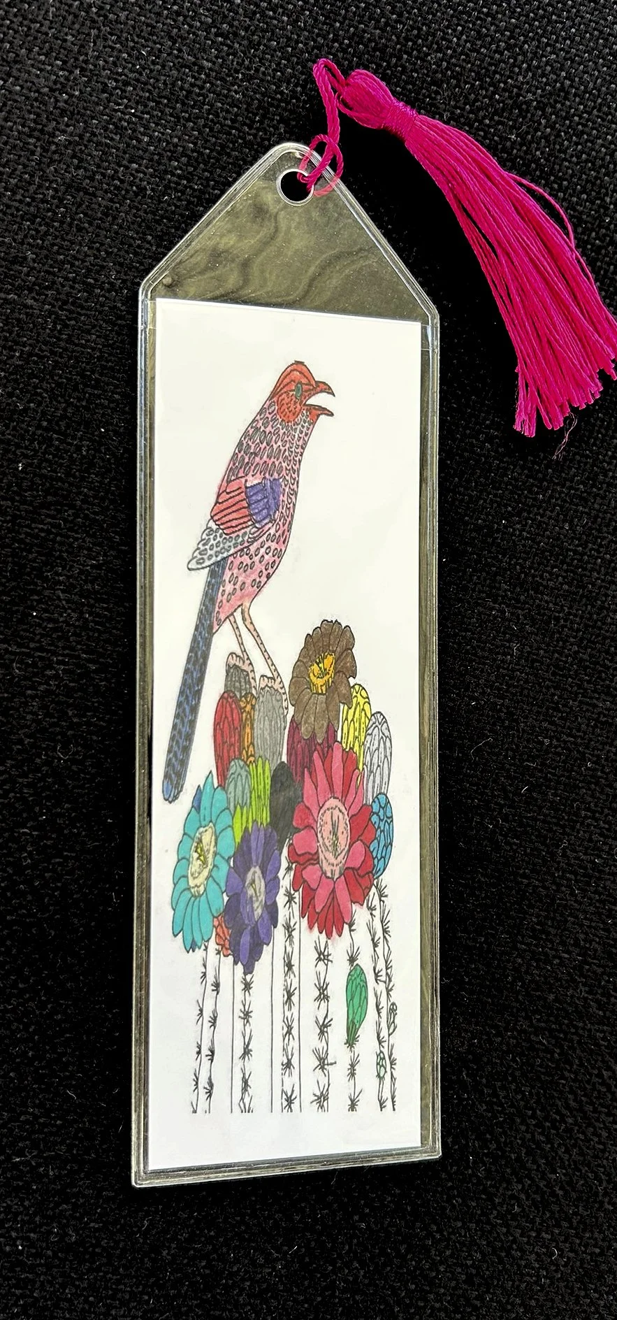 Bird on Flowers Bookmark
