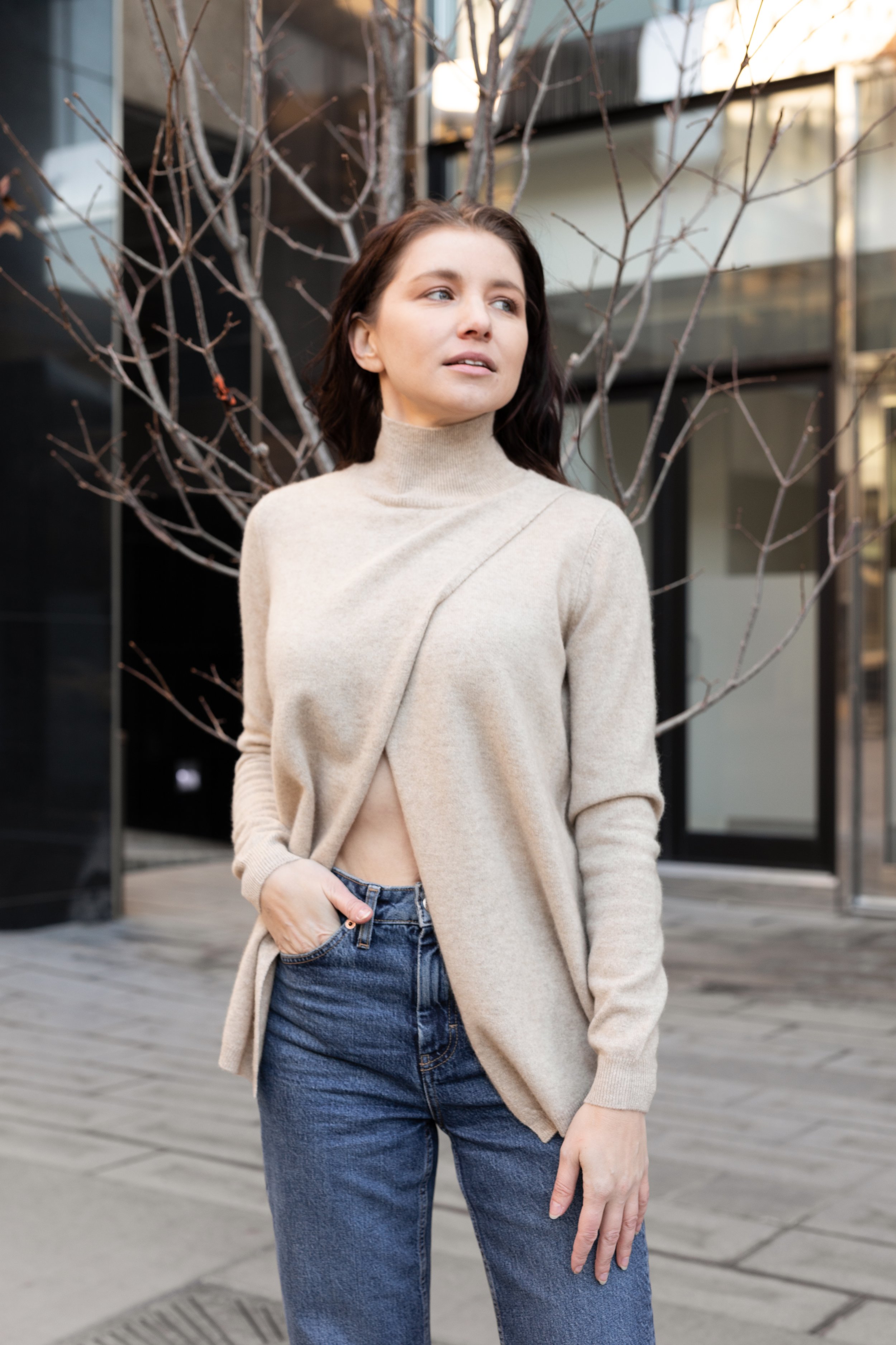 Split Cashmere Sweater