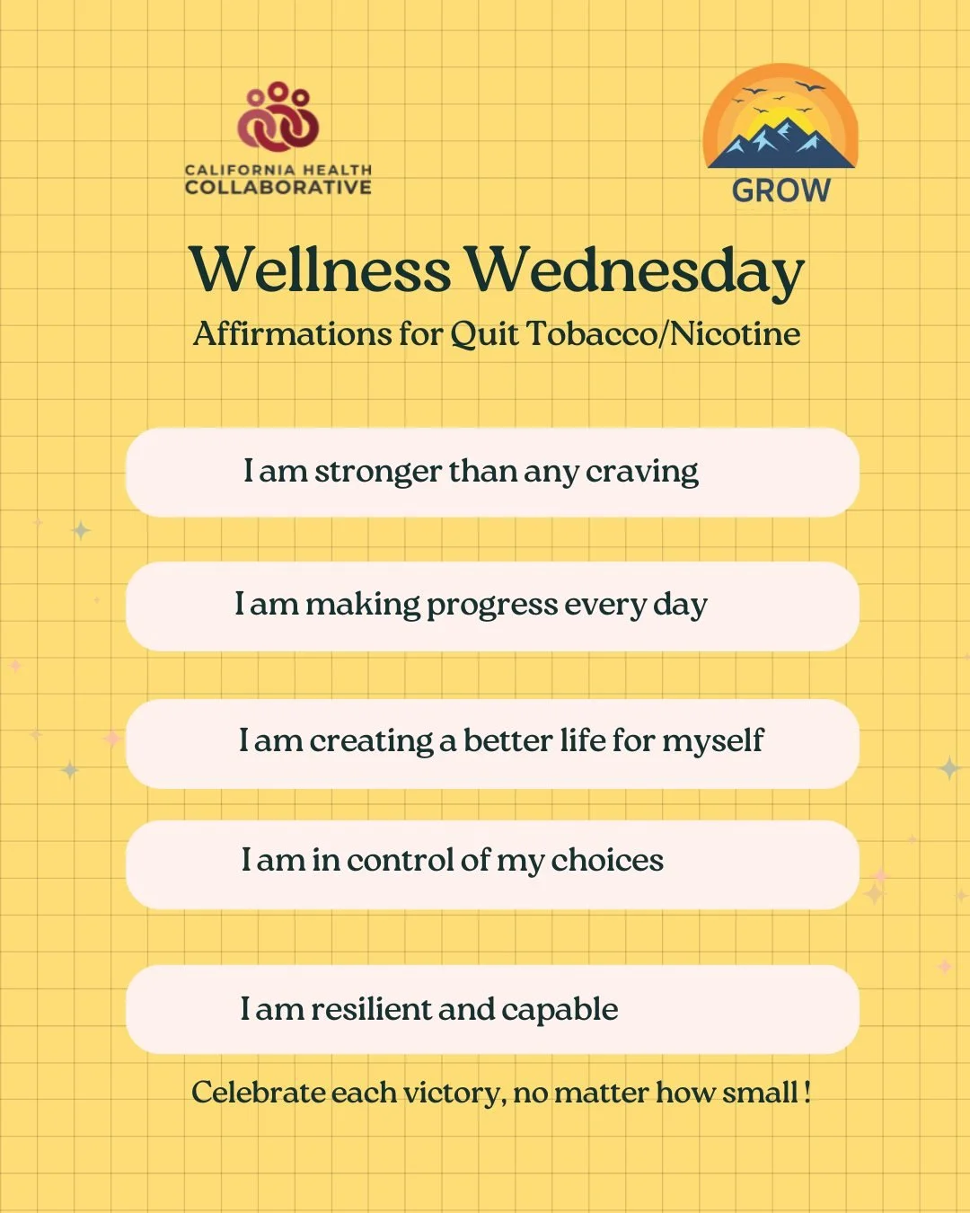 Speak it. Believe it. Act on it.
You are stronger than tobacco. You deserve a smoke-free, vape-free life. Your wellness matters, and you don&rsquo;t have to quit alone.

Get free, confidential support from Kick It California.
📞 Call 1-800-300-8086
 