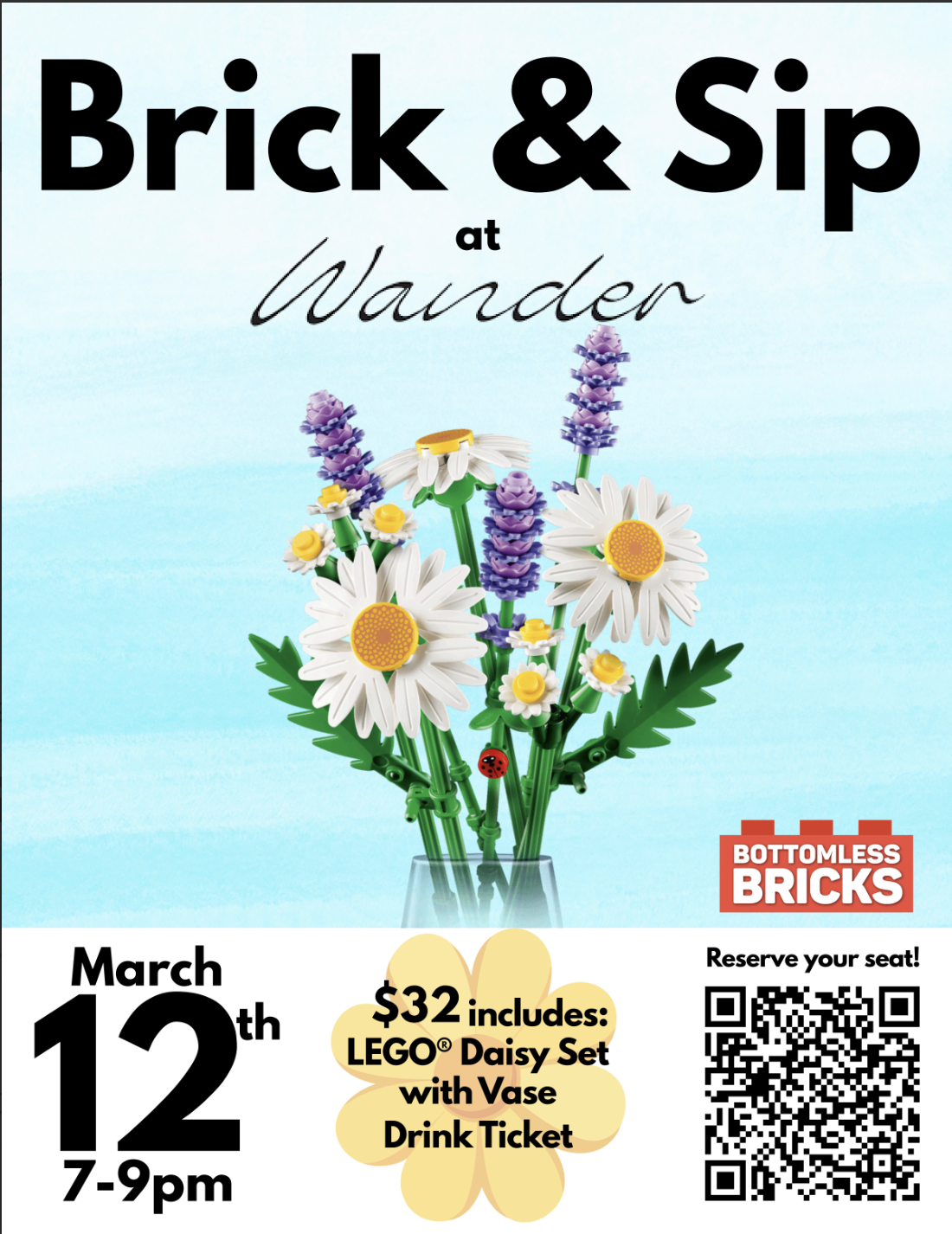 Brick &amp; Sip “Spring Daisies”