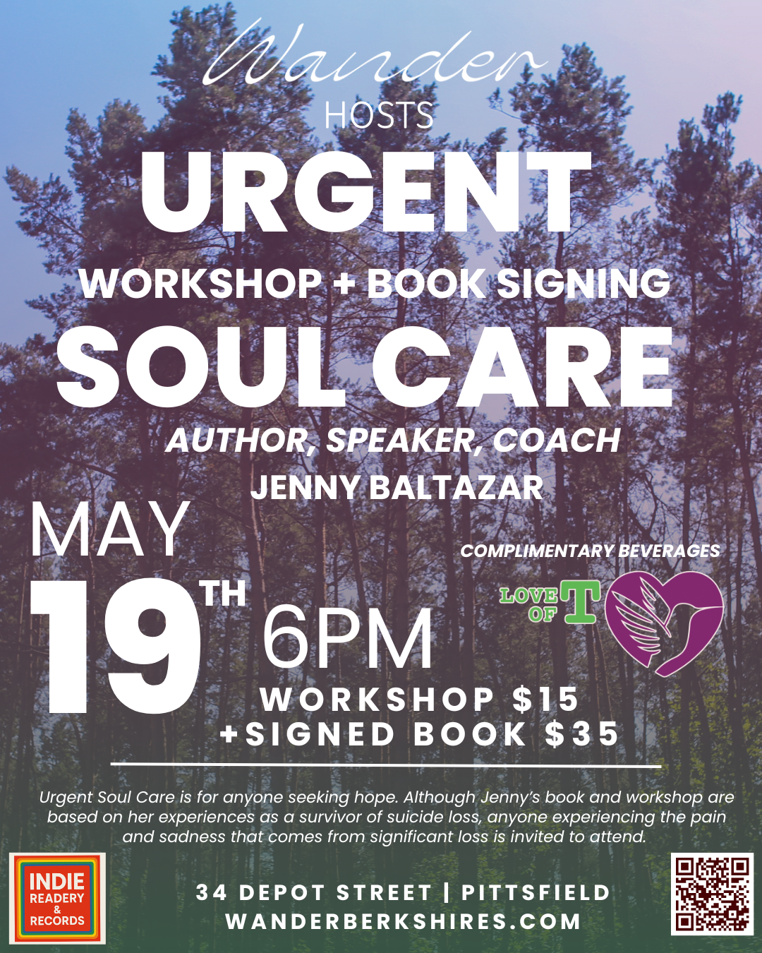 Urgent Soul Care: A Sanctuary for Grief: workshop + book signing JennyBaltazar