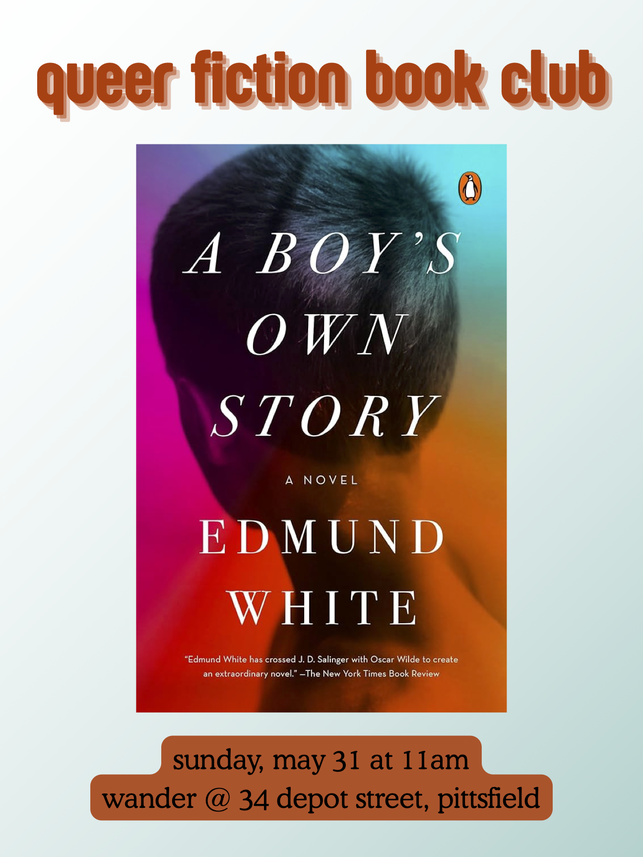 Queer Fiction Book Club (monthly)