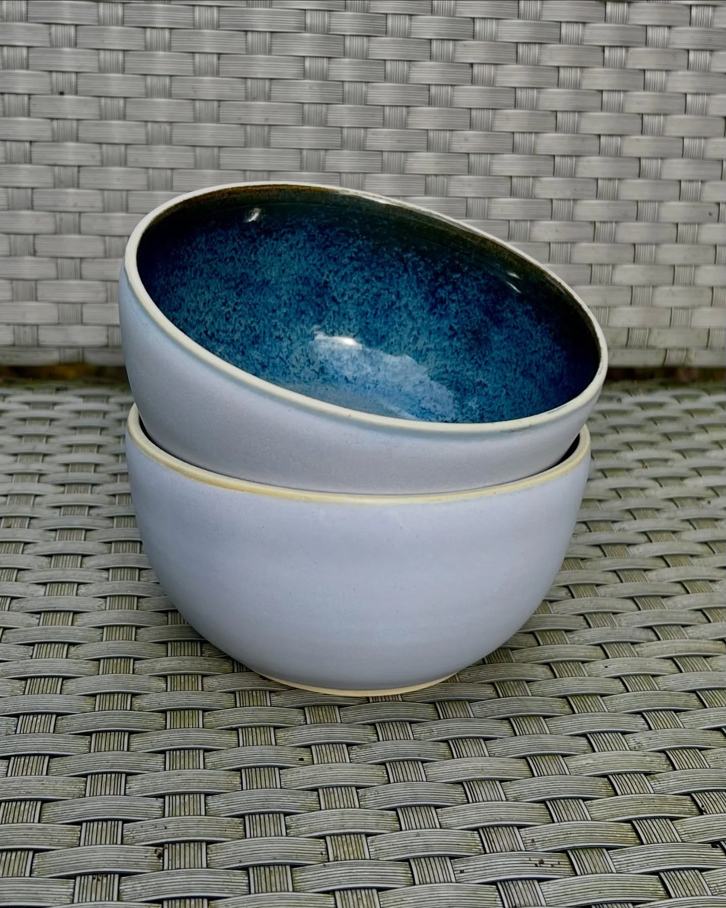 cereal, ice cream, anything bowls! 🥣 glaze just like the pasta bowls - lilac on the outside and dark blue on the inside 💜💙these are available on my website! 

#portlandceramics #portland #portlandartists #bowl #icecreambowl #cerealbowl #ceramics #