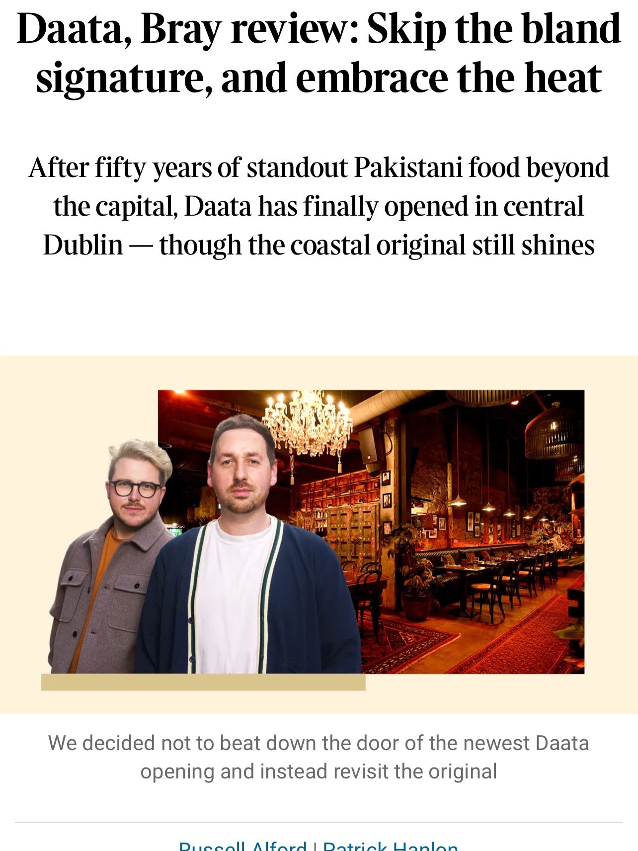 Thank you so much @gastrogays @sundaytimesireland for the lovely write up of our home in Daata Bray.