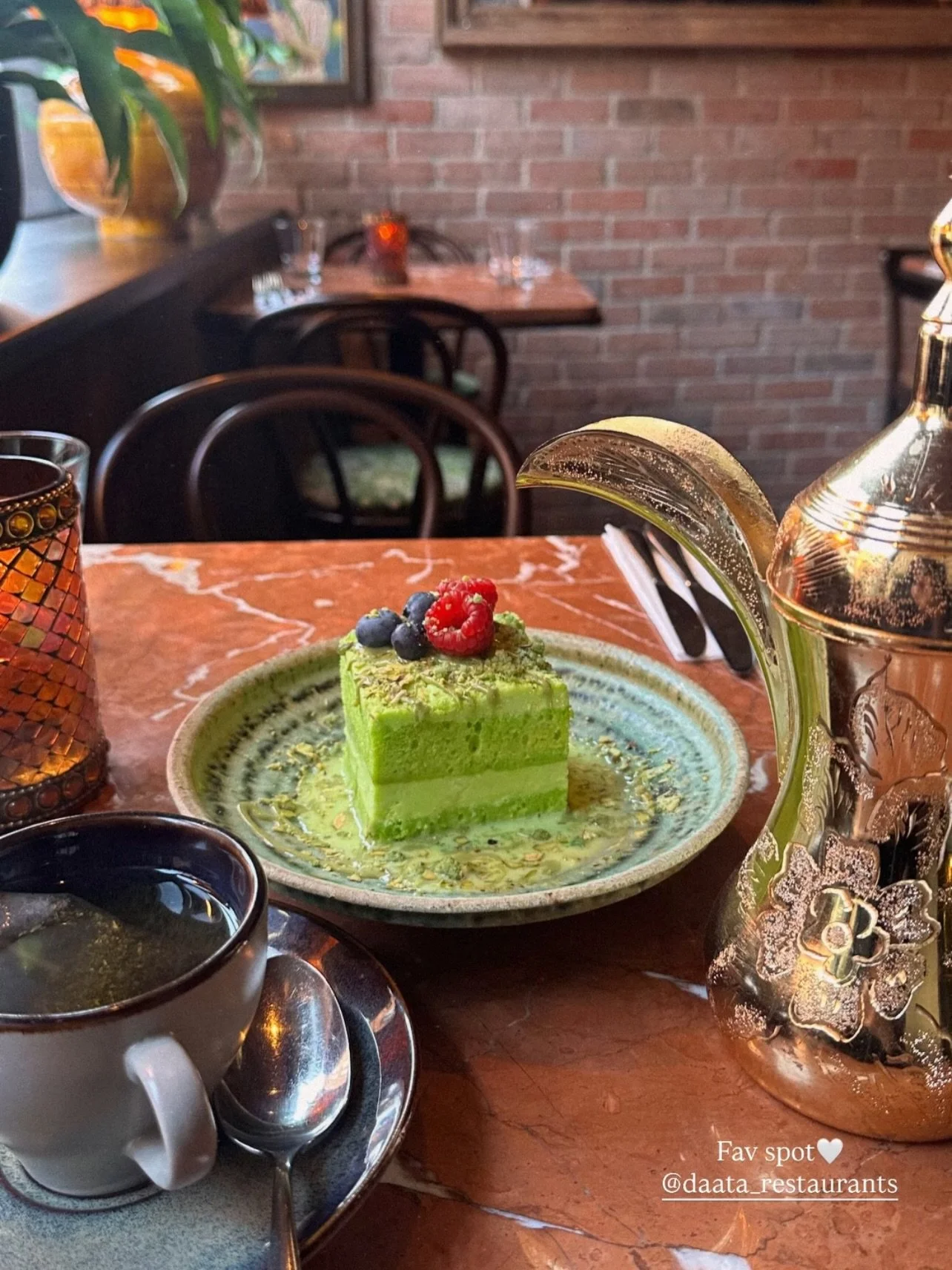 A firm favourite here at Daata. Our Famous Pistachio Milk Cake with shots taken by you! 

We love to see Daata through your eyes! Always tag us in your photos when you visit!