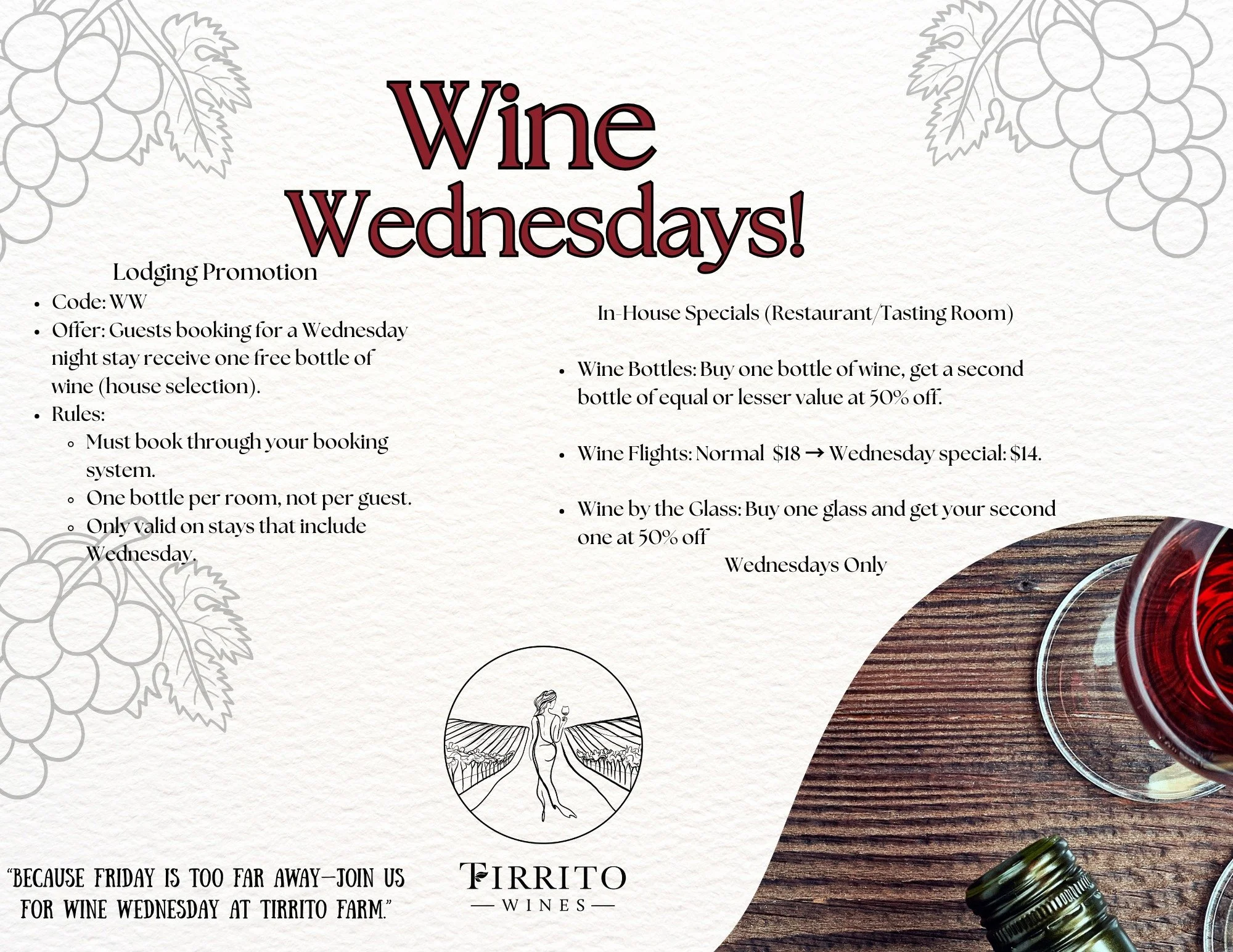 Don't Forget About Wine Wednesdays today at TF