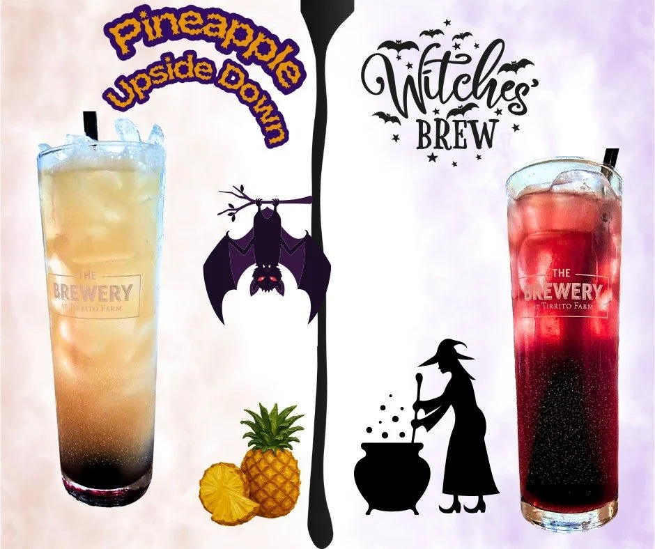 Spooky Sips Are Here at Tirrito Farm! 👻
Today through Halloween weekend, we&rsquo;re serving up tricks, treats, and a few wicked potions of our own:

🍍 At the Bar:
🦇 Pineapple Upside Down &ndash; Sweet tropical vibes with a dark twist.
🧙&zwj;♀️ W