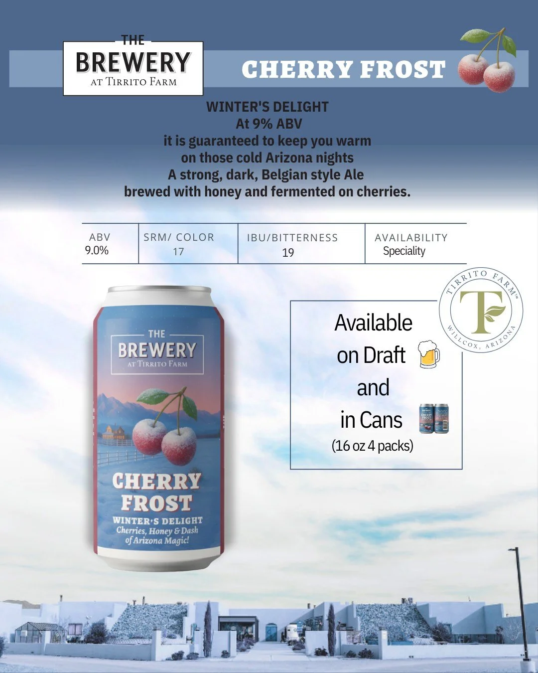 Cherry Frost is officially out across Arizona. Cans and kegs just landed at some of your favorite spots statewide &mdash; from Tucson to Flagstaff and everywhere in between. Find your closest location and grab yours before it disappears. 🍒❄️

 #azcr