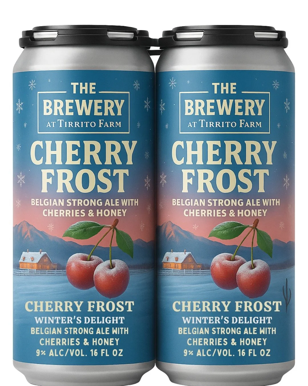 🌨️ Cozy Winter Vibes

Meet winter in a can.
Cherry Frost blends real cherries and local honey into a bold Belgian strong ale that tastes like a holiday evening by the fire.
Now pouring &amp; available to-go at Tirrito Farm and other retailers throug