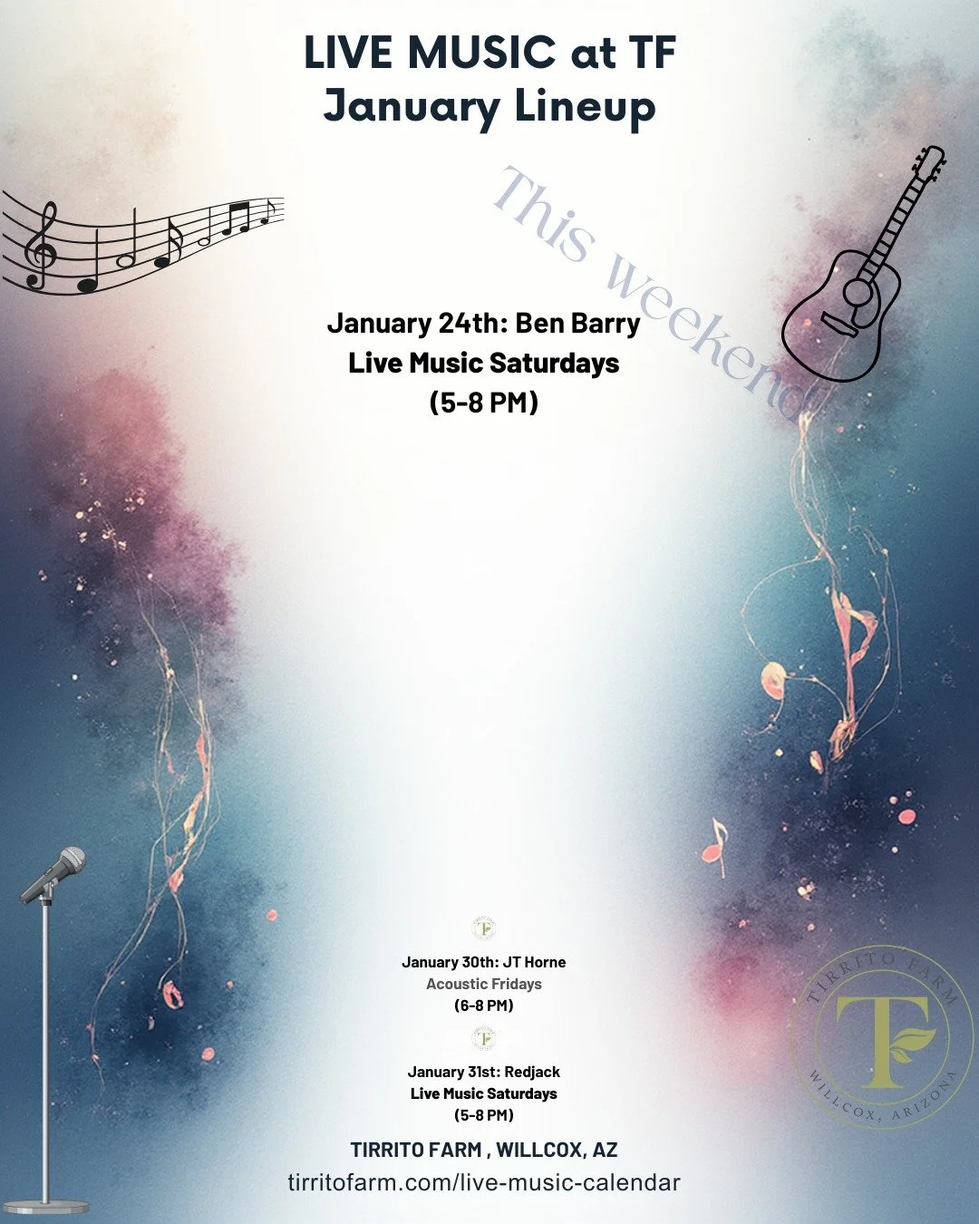 This weekend.  Ben Barry is back for Live Music Saturdays

 #livemusicsaturdays #livemusicsaturday #thingstotryinwillcoxaz #azcraftbeer #thingstodowinwillcoxaz #relax #tirritofarms #thingstodoinwillcox #TirritoFarm #glampingaz #glamping #glampinglife