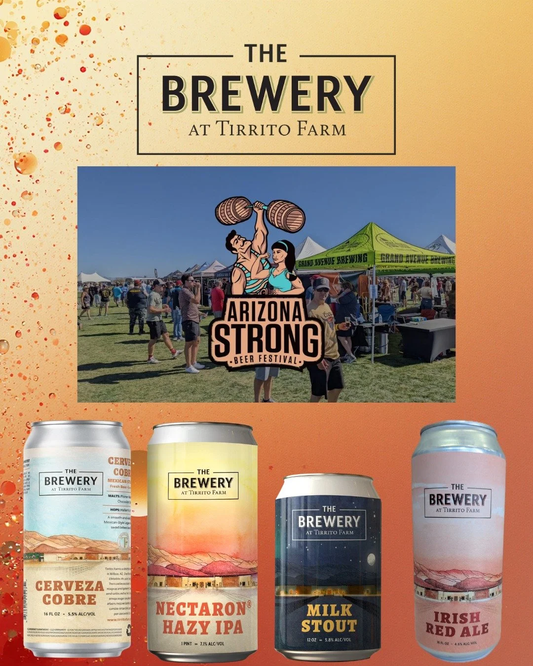 What better way to spend Valentine&rsquo;s Day than at the Strong Beer Fest at Salt River Fields in Scottsdale?

We&rsquo;ll be pouring fan favorites like Cerveza Cobre, Nectaron Hazy IPA, Milk Stout, and our newest addition&mdash;an easy-drinking Ir