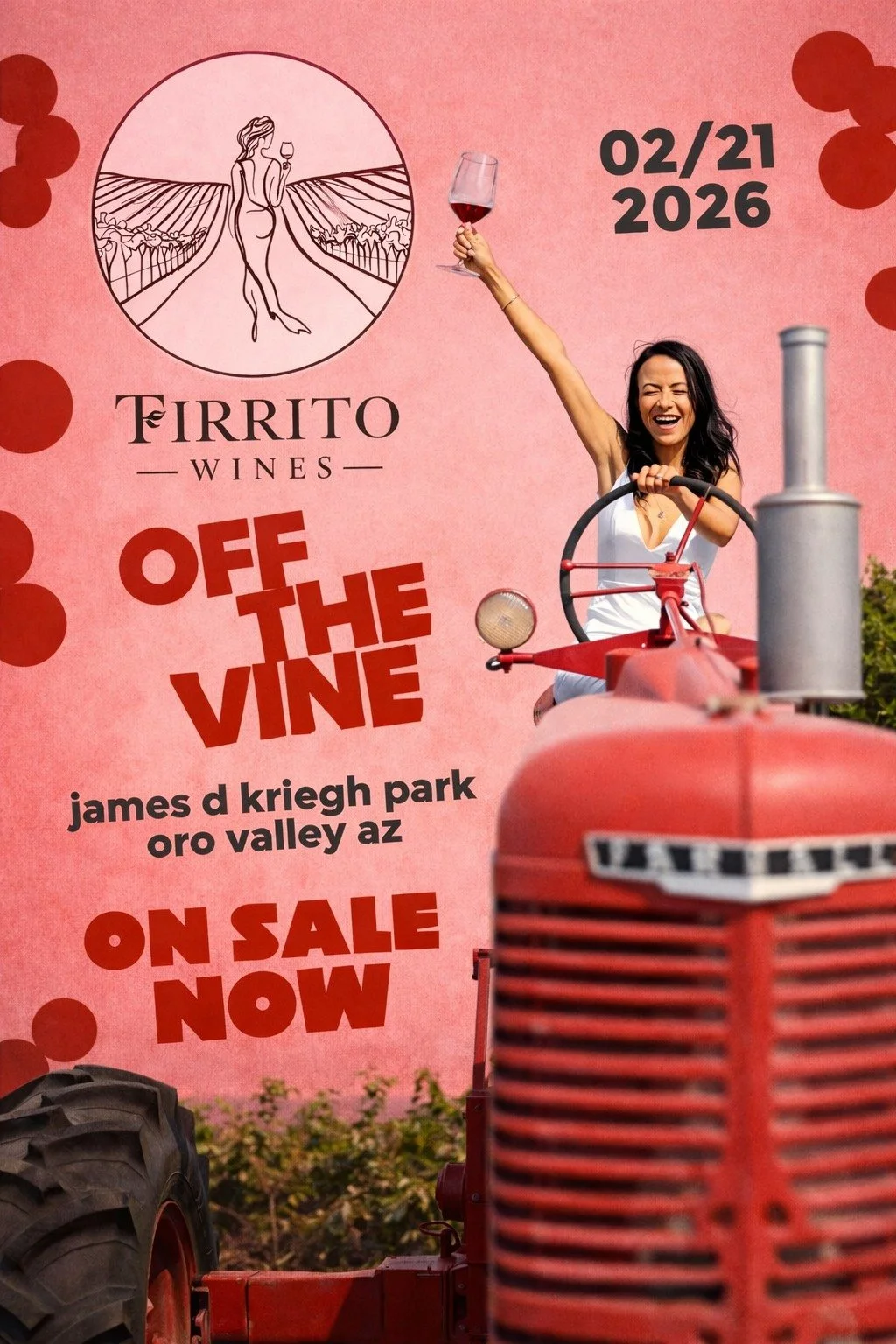 We&rsquo;re heading to Oro Valley 🍷

Join us at Off the Vine
📍 James D. Kriegh Park
📅 February 21, 2026

Arizona wine. Open skies. Lots of fun.

Tickets are on sale now &mdash; come taste what Southern Arizona is doing right. @offthevineaz Town of