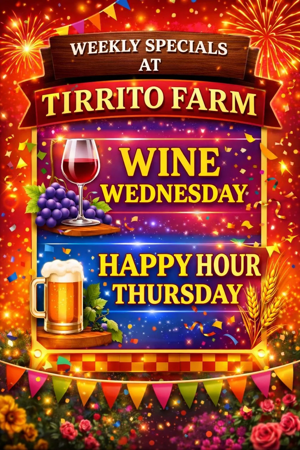 Wine Wednesday 🍷
Special pours + bottle deals

Happy Hour Thursday 🍺
Cold drafts + great prices

Two chances every week to make a good decision.

We&rsquo;ll save you a seat.

 #tirritowines #azcraftbeer #thingstotryinwillcoxaz #thingstodowinwillco