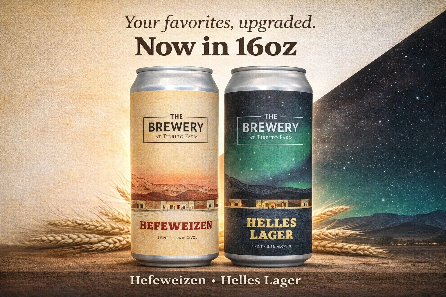 Big cans. Same great beer. 🍻

Our classics are leveling up &mdash; Hefeweizen and Helles Lager are now hitting shelves in 16oz cans.

More beer, same crisp finish, and even better for those long Arizona days.

Keep an eye out&hellip; they&rsquo;re l