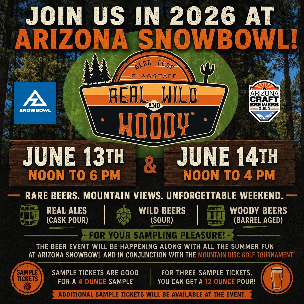🍺🌲 We&rsquo;re Heading to Flagstaff! 🌲🍺

This weekend you&rsquo;ll find The Brewery at Tirrito Farm at the legendary Real Wild &amp; Woody Beer Festival at Arizona Snowbowl!

We&rsquo;ll be pouring some special beers alongside some of Arizona&rsq