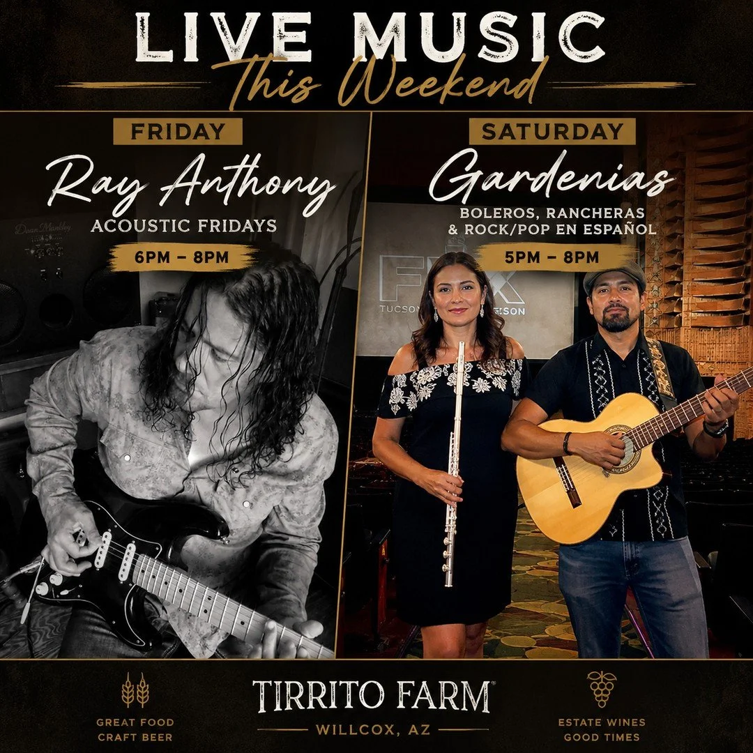 🎶 LIVE MUSIC THIS WEEKEND!⁠
⁠
Friday⁠
🎸 Ray Anthony⁠
🕕 6&ndash;8 PM⁠
⁠
Saturday⁠
🎼 Gardenias⁠
🎶 Boleros &bull; Rancheras &bull; Rock/Pop en Espa&ntilde;ol⁠
🕔 5&ndash;8 PM⁠
⁠
🍺 Craft Beer⁠
🍷 Estate Wines⁠
🍕 Great Food⁠
⁠
📍 Tirrito Farmwe