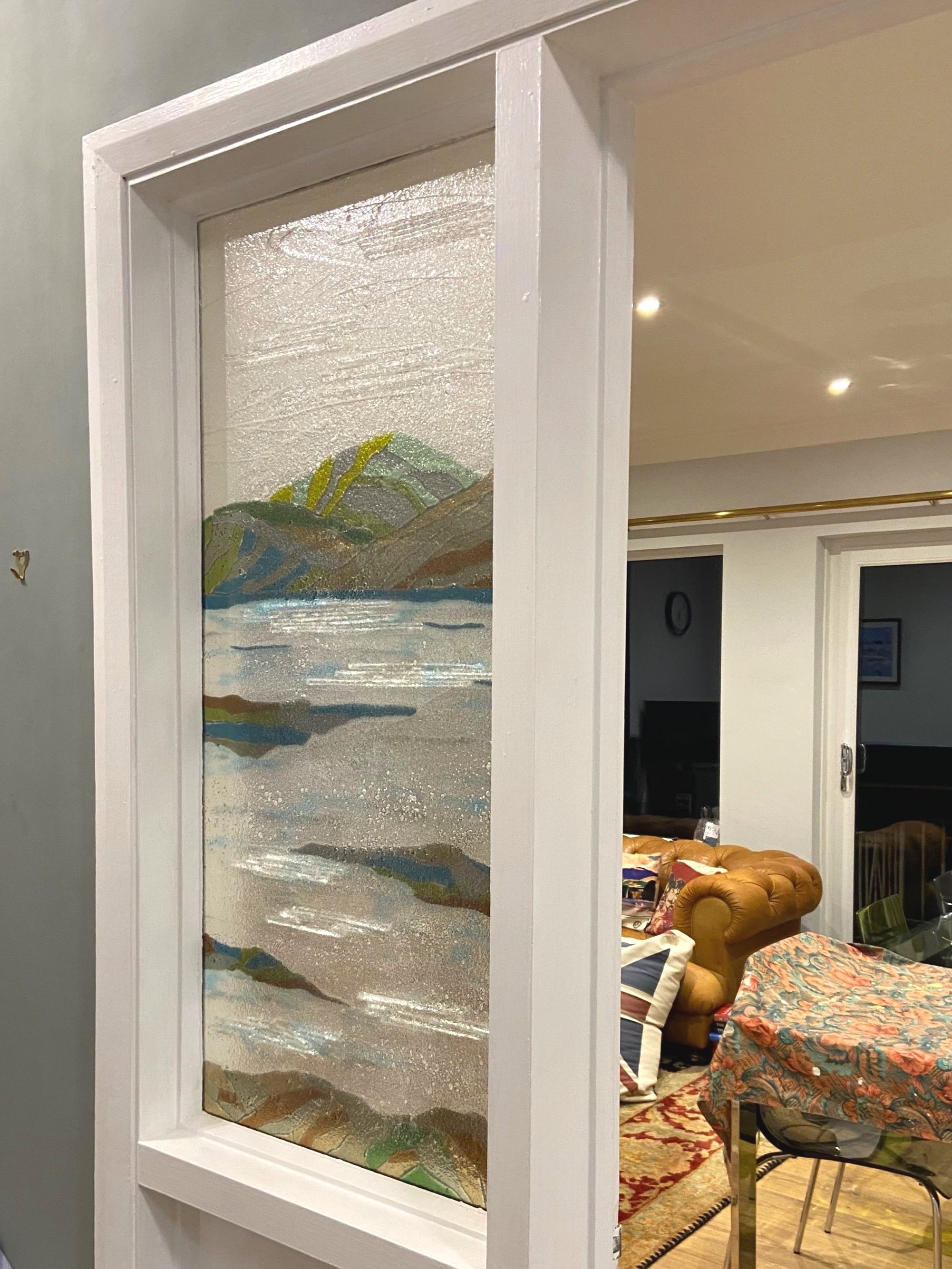 Architectural glass for an internal window by Jo Vincent