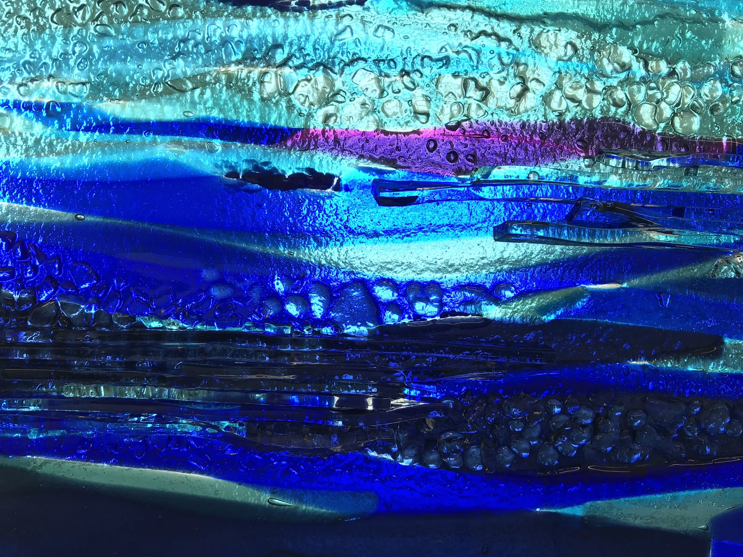 Jo Vincent Coloured architectural glass detail