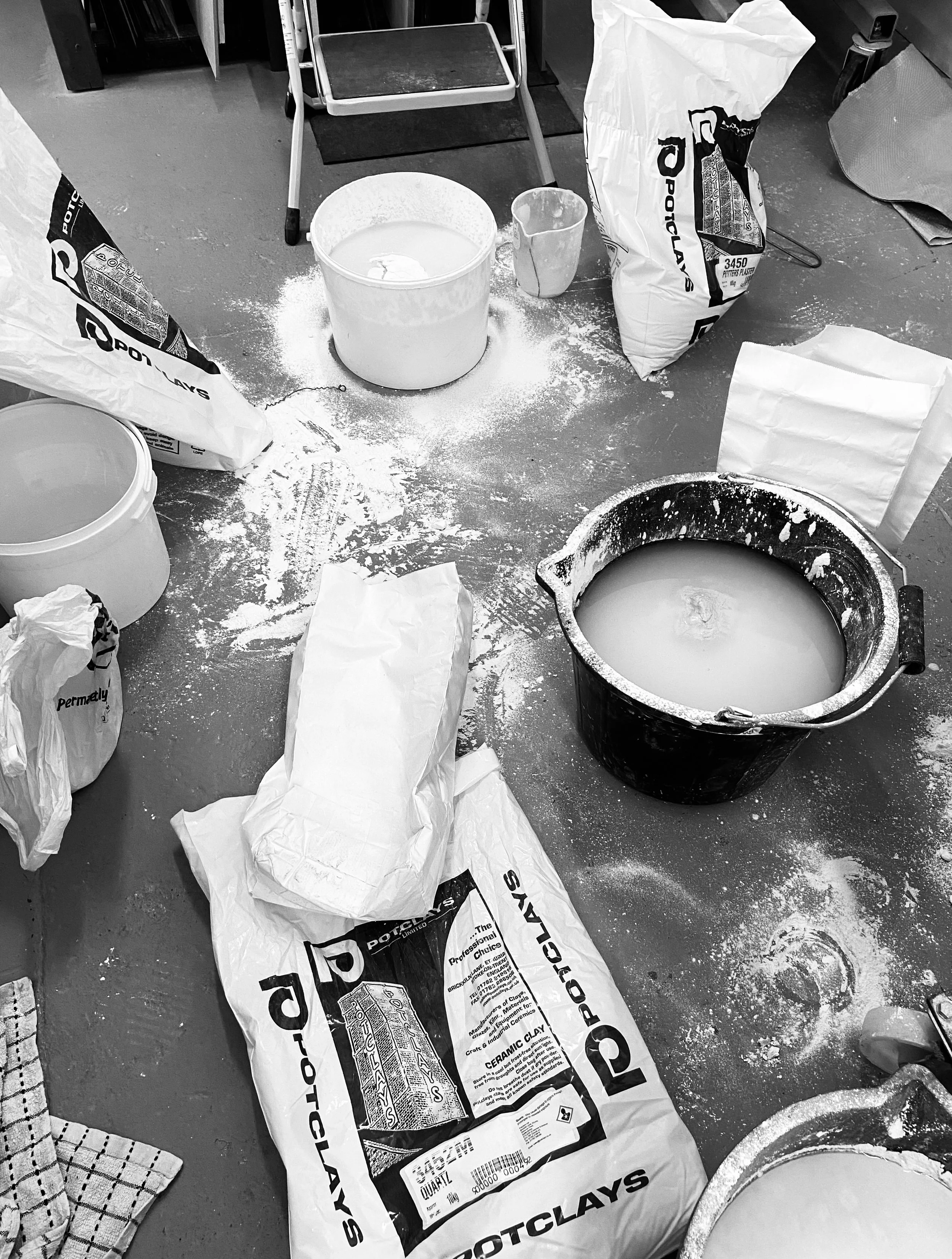 Jo Vincent Glass Casting in the studio