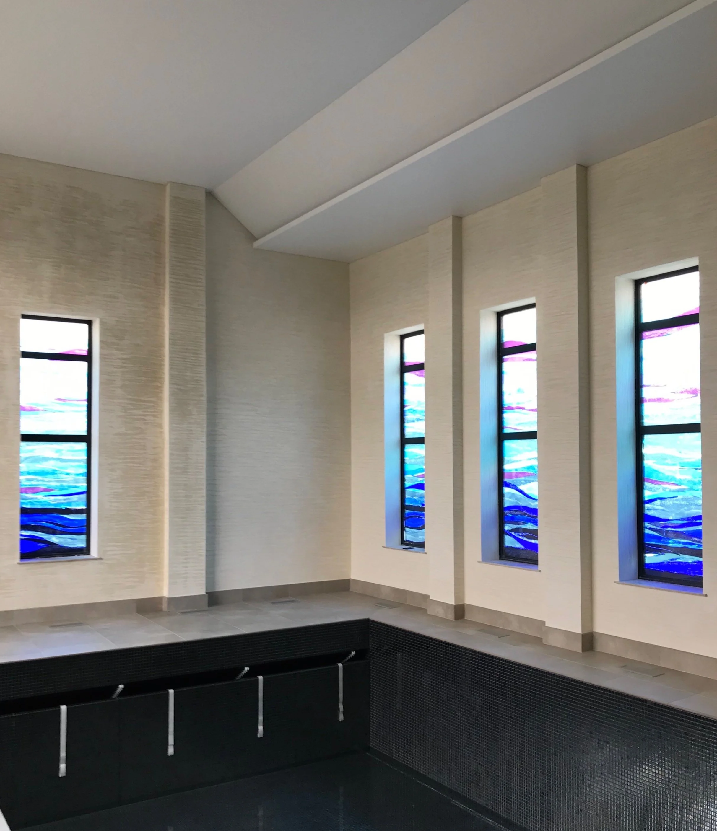 Jo Vincent Coloured architectural glass in-situ