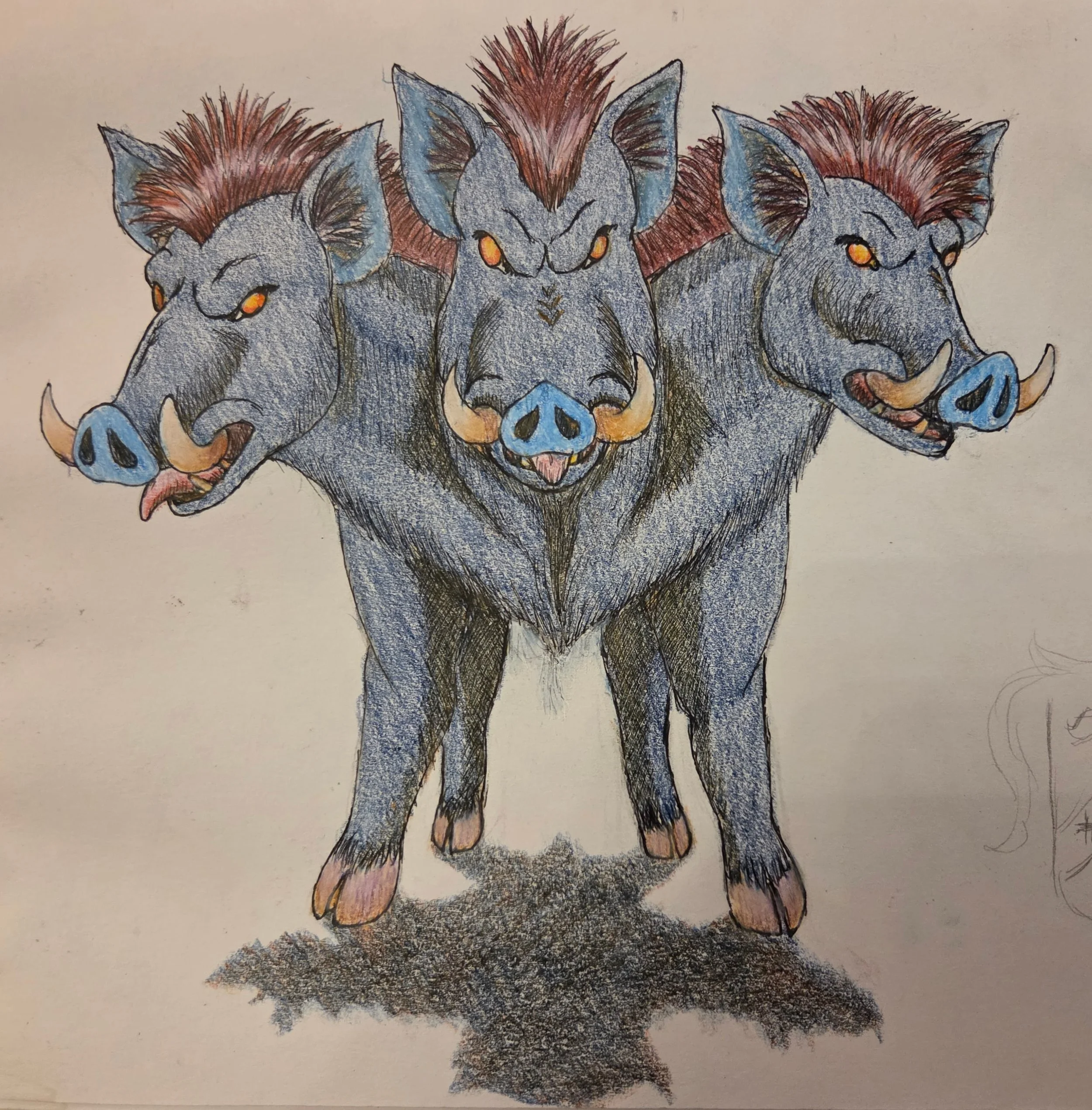 Three Headed Wild Boars