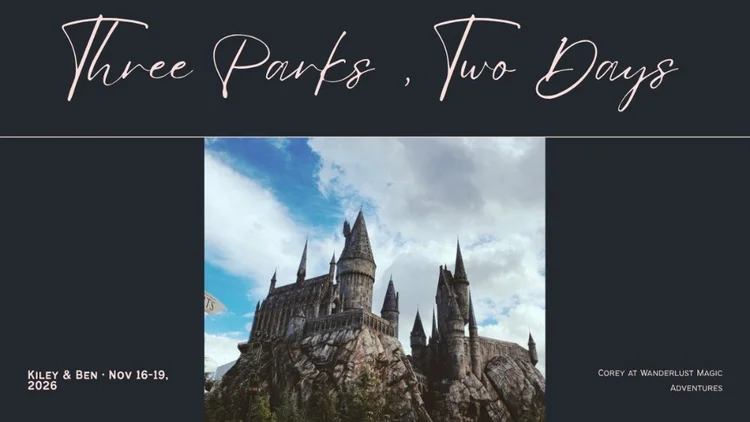 Cover slide of the Orlando Universal itinerary