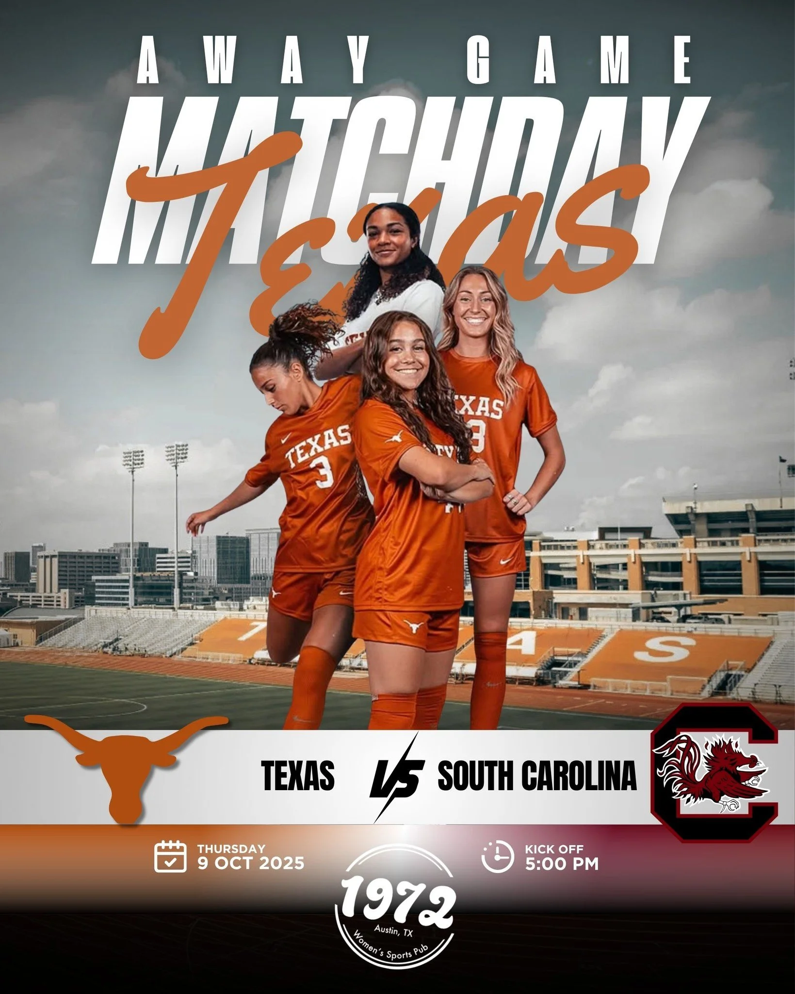 ⚽ UT Soccer Away Game Watch Party! 

Join us Thursday, Oct 9 at 5PM at #1972Pub to catch all the action! 🙌 

Grab a drink, cheer on the team, and celebrate women&rsquo;s soccer with fellow fans. 💜🍻

#UTSoccer #WatchParty #WomensSoccer #SupportHer 