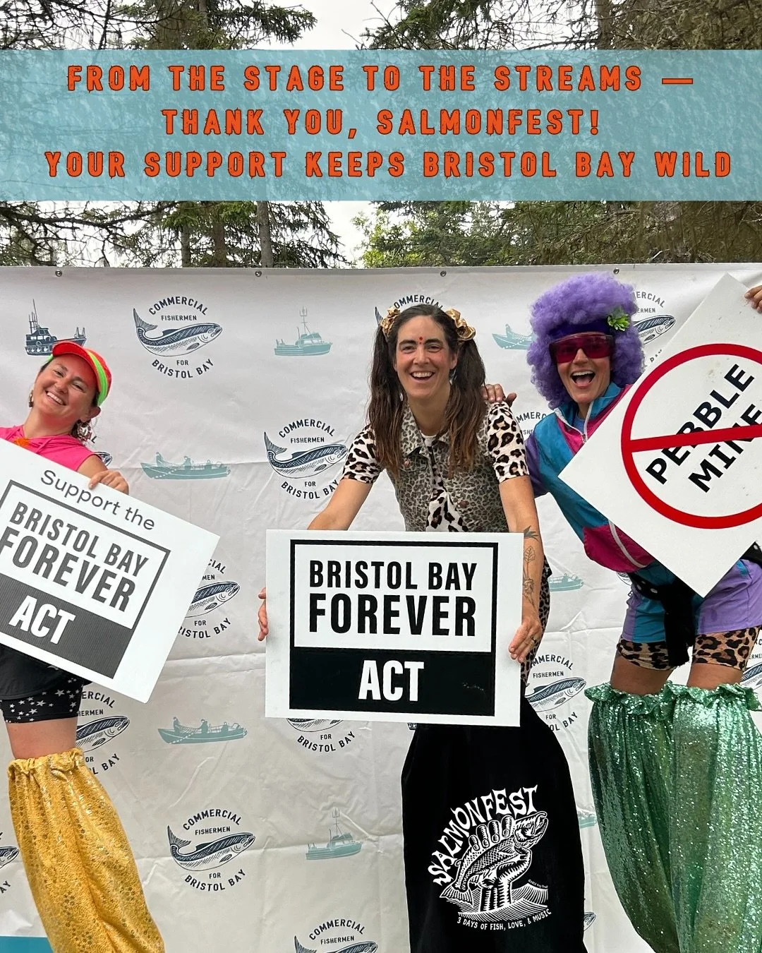 Huge thanks to our friends at Salmonfest for standing with Bristol Bay fishermen and helping us share the story of wild salmon and the people who protect them. We are incredibly grateful to have received a donation to continue our work to protect Bri