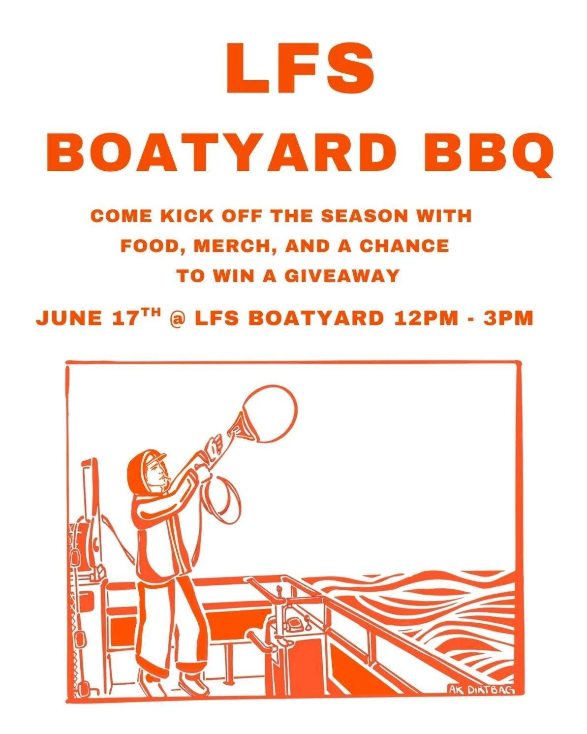 The countdown is on! The LFS Boatyard BBQ is June 17th, 12 - 3pm. Food, merch, giveaways, and a community of people who live and breathe this season. See you in a few weeks!