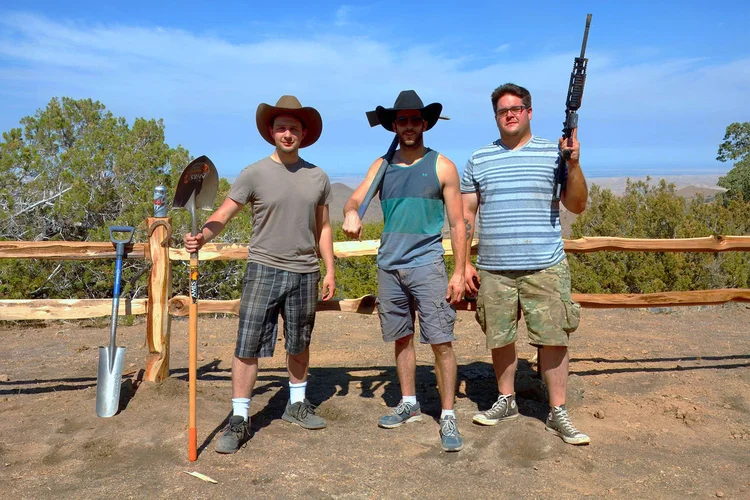 Daryl Della, Mitch Martin, and Jared Coons after building the fence for After the Jack