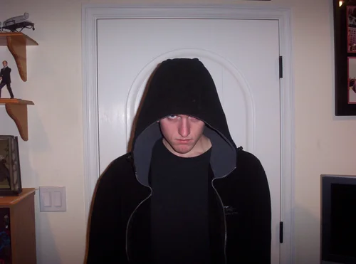 Nathan Blonkenfeld in the Ninja Killface costume