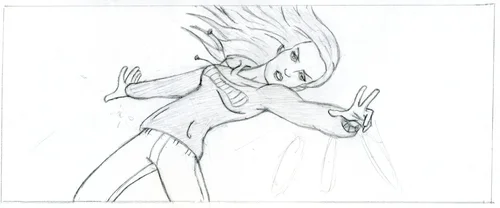 Aries Lansing character drawing by Daryl Della