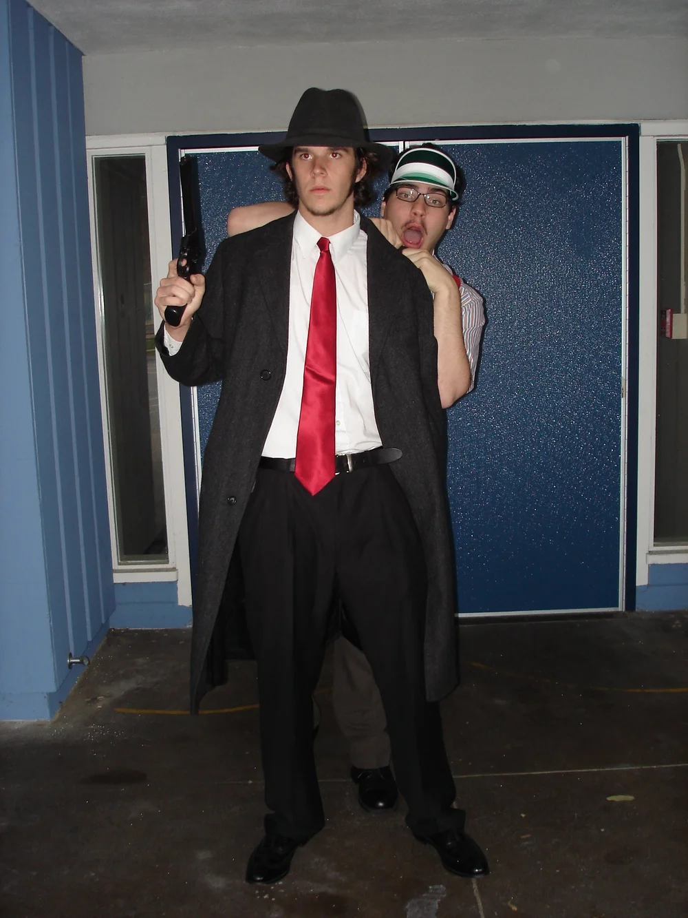 Donald Flores and Ray Revello during a costume test for The Golden Hoot