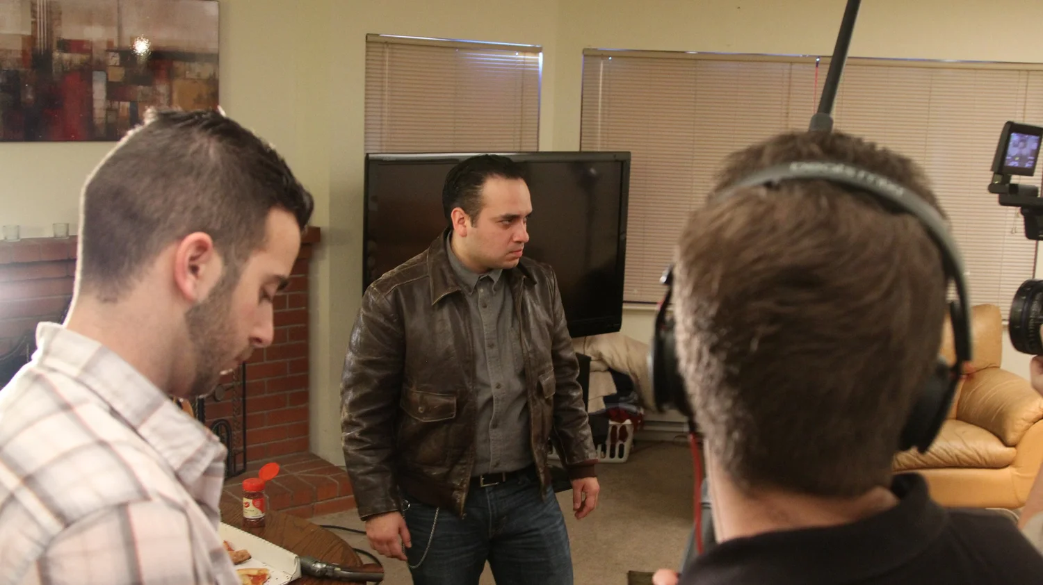 Chris Cairo on the set of The Alibi