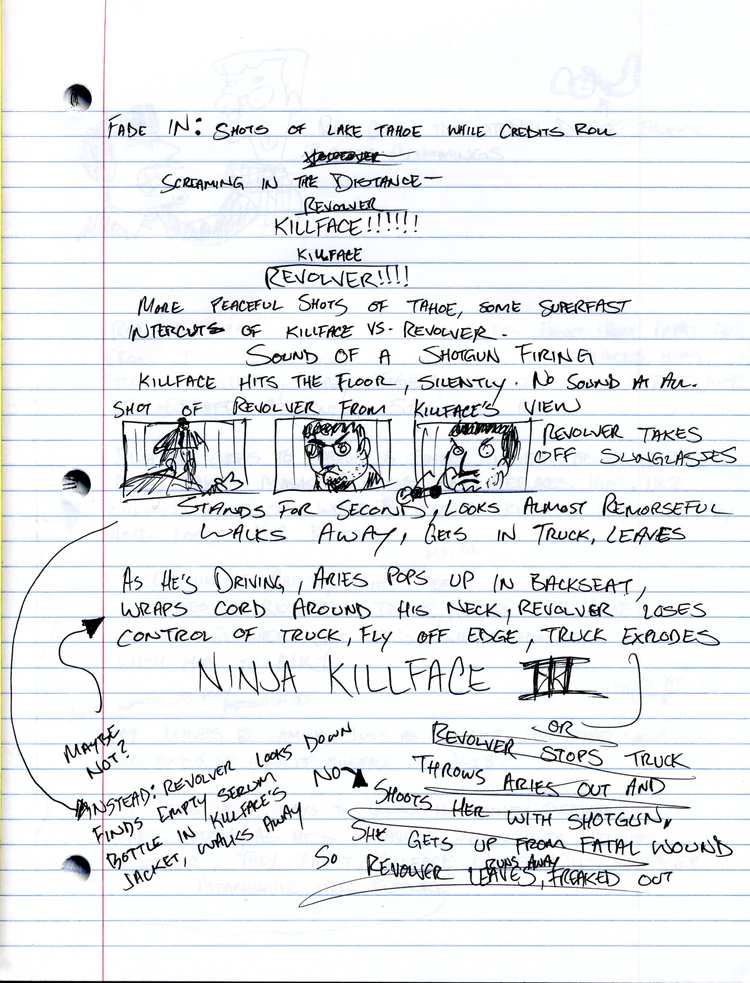 Original story notes for Ninja Killface III: Time to Kill